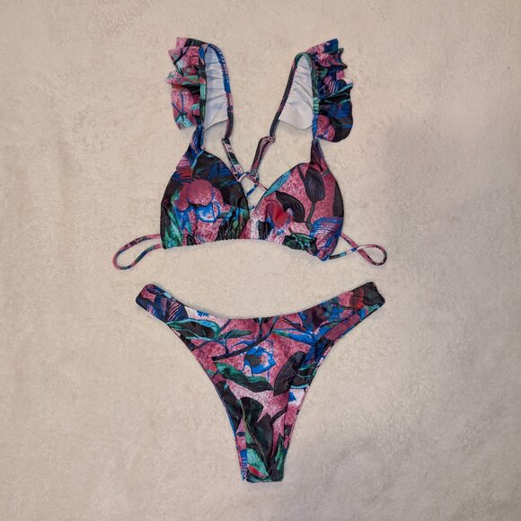 Color Splash 3-Piece Bikini Set - Picture 2 of 7